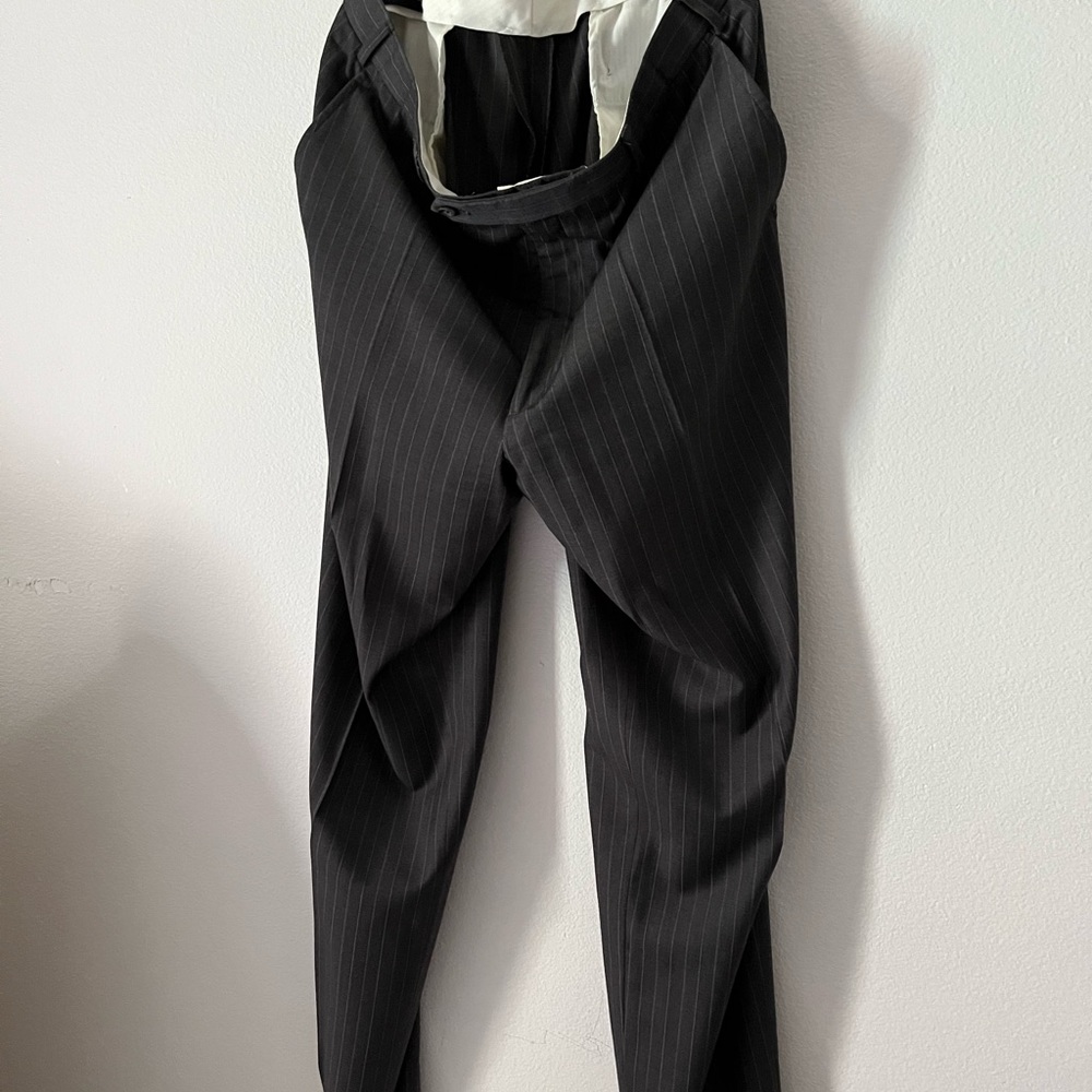Men’s Polo pants, grey pinstripe, 34x32